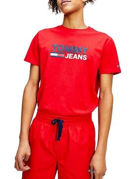 T-Shirt Tommy Jeans Corp Rot Herren