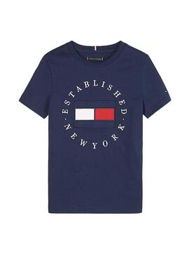 T-Shirt Tommy Hilfiger Round Flag Blau Junge