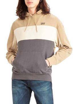 Sweatshirt Levis Colorblock Hoodie Beige Herren