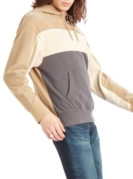 Sweatshirt Levis Colorblock Hoodie Beige Herren