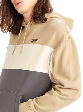 Sweatshirt Levis Colorblock Hoodie Beige Herren