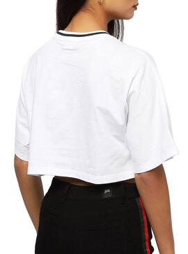 T-Shirt Fila Crop Logo Weiß Damen