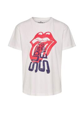 T-Shirt Only Rolling Stones Weiß Damen