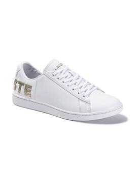 Sneaker Lacoste Carnaby Weiß Gold Damen