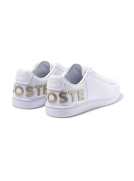 Sneaker Lacoste Carnaby Weiß Gold Damen