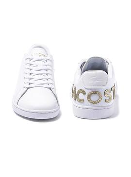 Sneaker Lacoste Carnaby Weiß Gold Damen