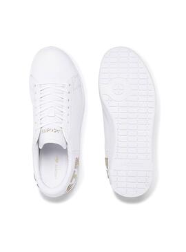 Sneaker Lacoste Carnaby Weiß Gold Damen