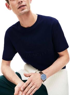 T-Shirt Lacoste bestickt Blau Herren