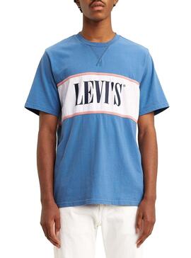 T-Shirt Levis Colorblock Serif Riverside Blau