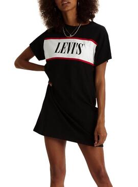 Kleid Levis Serif Logo Schwarz Damen