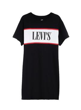 Kleid Levis Serif Logo Schwarz Damen