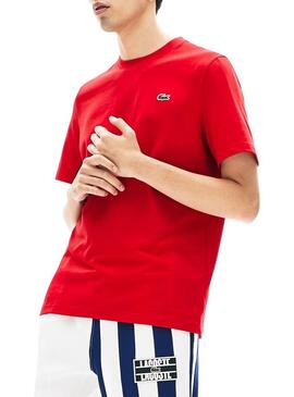 T-Shirt Lacoste Live Paris Rot Für Herren