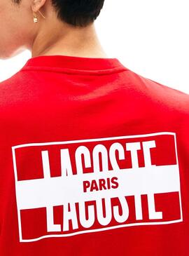 T-Shirt Lacoste Live Paris Rot Für Herren