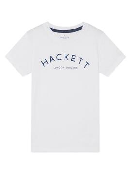 T-Shirt Hackett Logo Weiss für Jungen