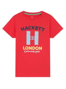 T-Shirt Hackett Logo H Rot Für Jungen