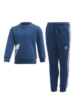 Trainingsanzug Adidas BG Trefoil Crew Blau für Jungen