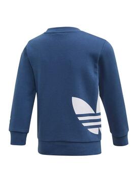 Trainingsanzug Adidas BG Trefoil Crew Blau für Jungen