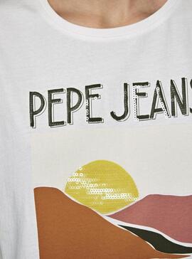 T-Shirt Pepe Jeans Poppy Weiß für Damen