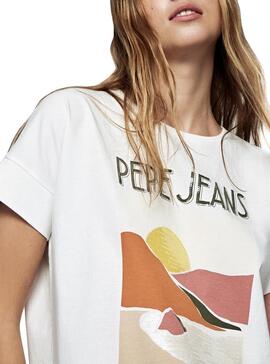 T-Shirt Pepe Jeans Poppy Weiß für Damen