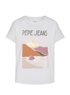 T-Shirt Pepe Jeans Poppy Weiß für Damen
