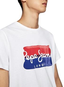 T-Shirt Pepe Jeans Milburn Weiß Herren
