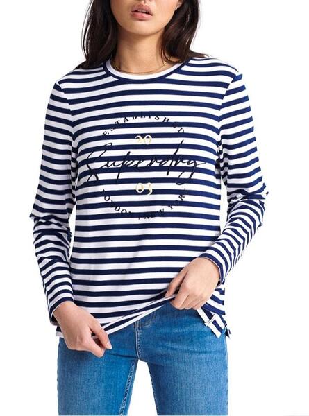 T Shirt Superdry Summer Applique Blau Damen