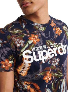 T-Shirt Superdry Super 5 Blau Herren