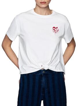 T-Shirt Pepe Jeans Fleur Weiß für Damen