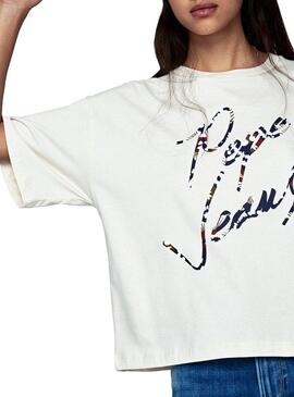 T-Shirt Pepe Jeans Paola Weiß für Damen