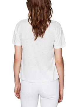 T-Shirt Pepe Jeans Brooke Blanco für Damen