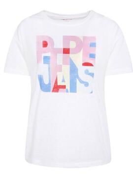 T-Shirt Pepe Jeans Brooke Blanco für Damen