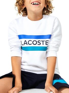 Sweatshirt Lacoste Lettering Weiß für Jungen