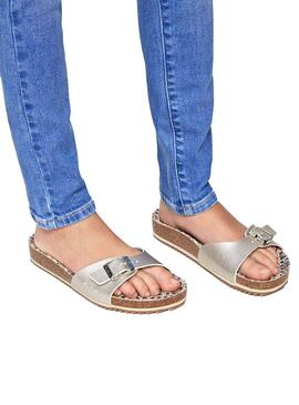 Sandale Pepe Jeans Bio Print Silber für Mädchen