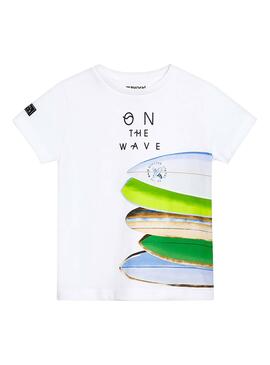 T-Shirt Mayoral Surf Weiß für Jungen