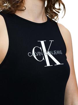 T-Shirt Calvin Klein Monogram Sporty Schwarz Damen
