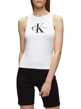 T-Shirt Calvin Klein Monogram Sporty Weiß Damen
