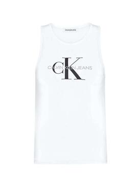 T-Shirt Calvin Klein Monogram Sporty Weiß Damen