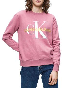 Sweatshirt Calvin klein Vegetable Dye Pink Woman