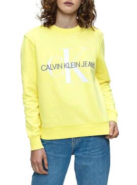 Sweatshirt Calvin Klein Vegetable Dye Gelb Damen