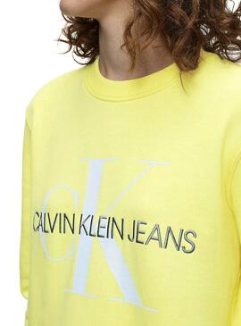 Sweatshirt Calvin Klein Vegetable Dye Gelb Damen