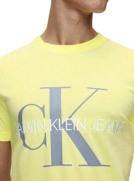 T-Shirt Calvin Klein Vegetable Monogram Gelb