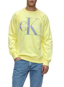 Sweatshirt Calvin Klein Vegetable Monogram Gelb 