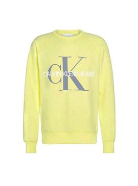 Sweatshirt Calvin Klein Vegetable Monogram Gelb 