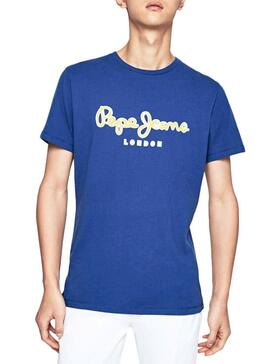 T-Shirt Pepe Jeans Merton Blau für Herren