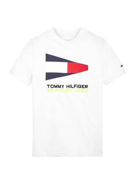 T-Shirt Tommy Hilfiger Flag Weiß für Jungen