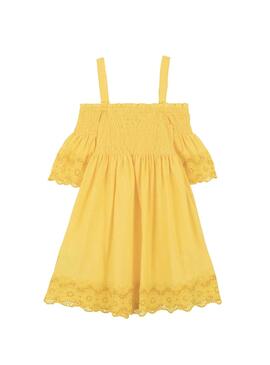 Kleid Mayoral Embroidery Gelb für Mädchen