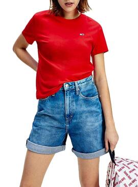 T-Shirt Tommy Jeans Classics Rot Für Damen