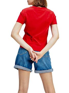 T-Shirt Tommy Jeans Classics Rot Für Damen