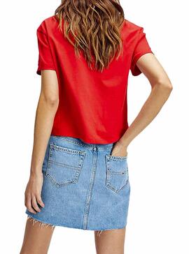 T-Shirt Tommy Jeans Flag Rot Damen