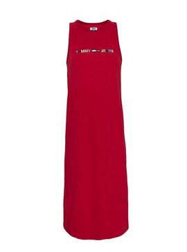 Kleid Tommy Jeans Logo Rot Für Damen